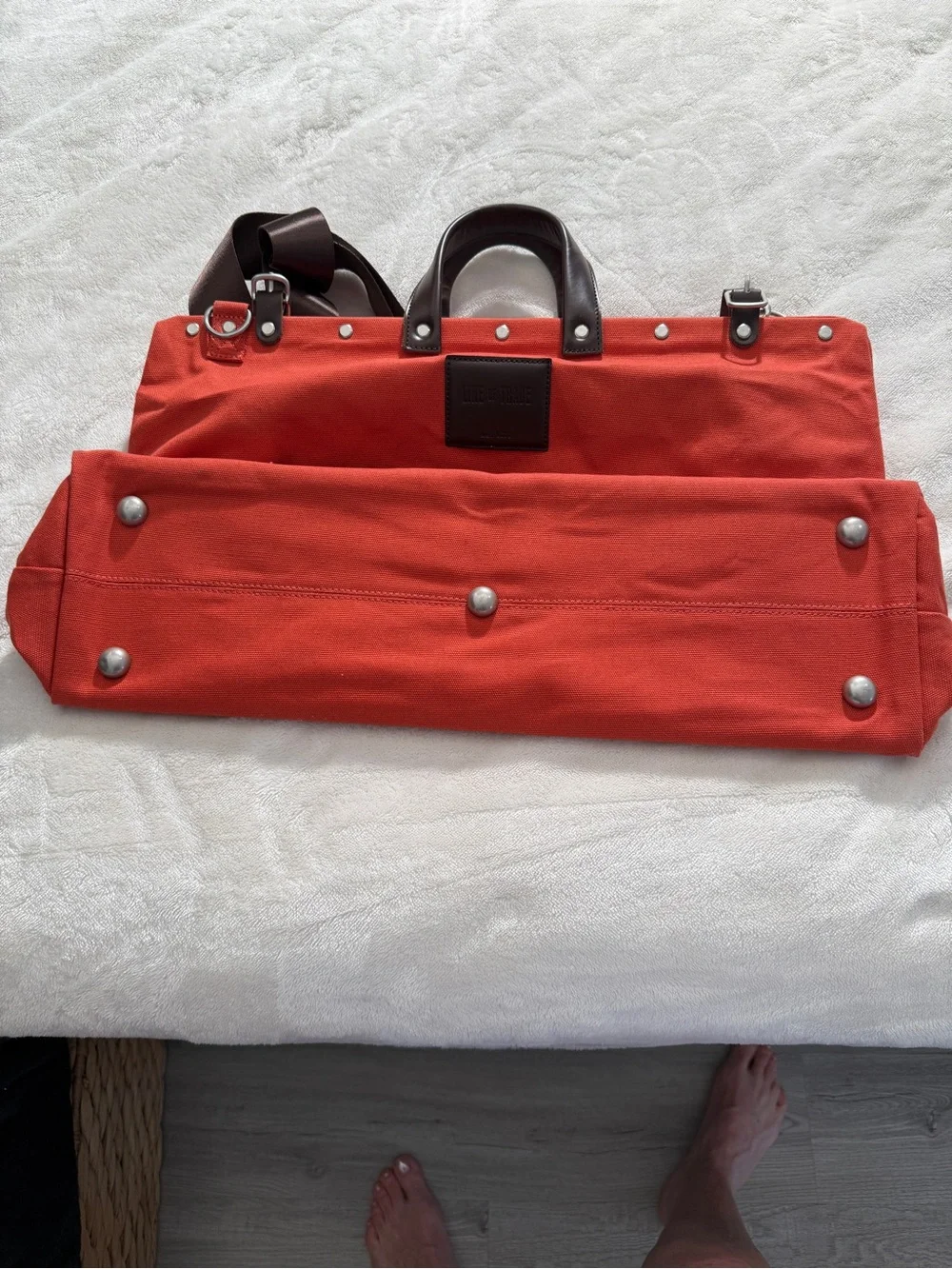 Line of Trade Large Canvas Weekender Bag Orange Travel Duffel Doctor Frame 20
